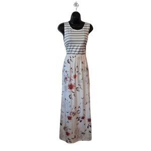 Floral Striped Maxi Dress